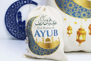 Personalised eid sacks / eid ramadan gift bags, eid gift for kids / ramadan eid mubarak party gift bags / personalised eid gift bag sacks