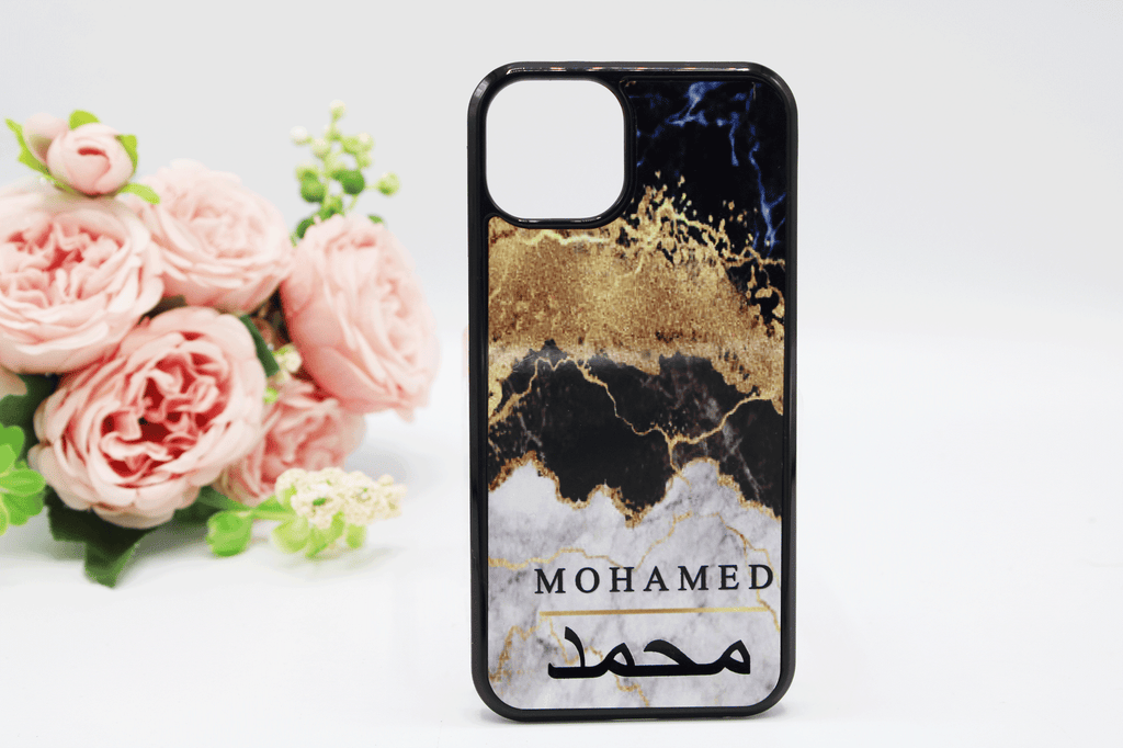 Personalised Arabic Phone Case Mixed Marble Rahman Artistry